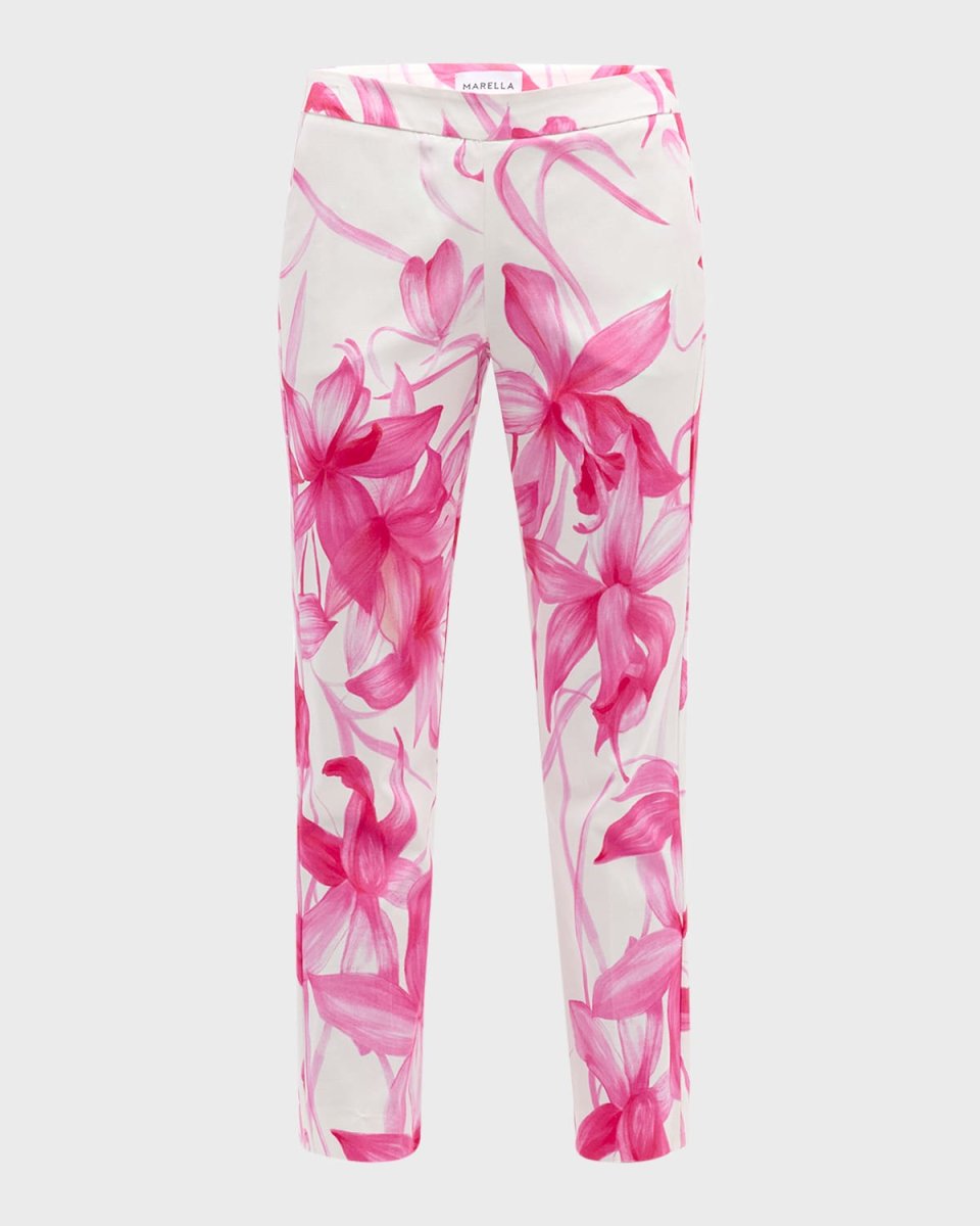 Theodor Cropped Floral-Print Faille Trousers